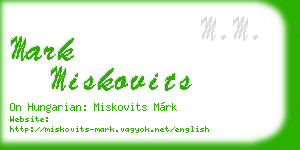 mark miskovits business card